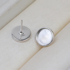 Pendientes de Plata de Ley S925 Hechos a Mano con Diseño de Rayo, Estilo Coreano, con Perlas de 8-12 mm, Base Vacía, Chapados en Oro, Accesorios para Oreja 4234 - Product Image 4