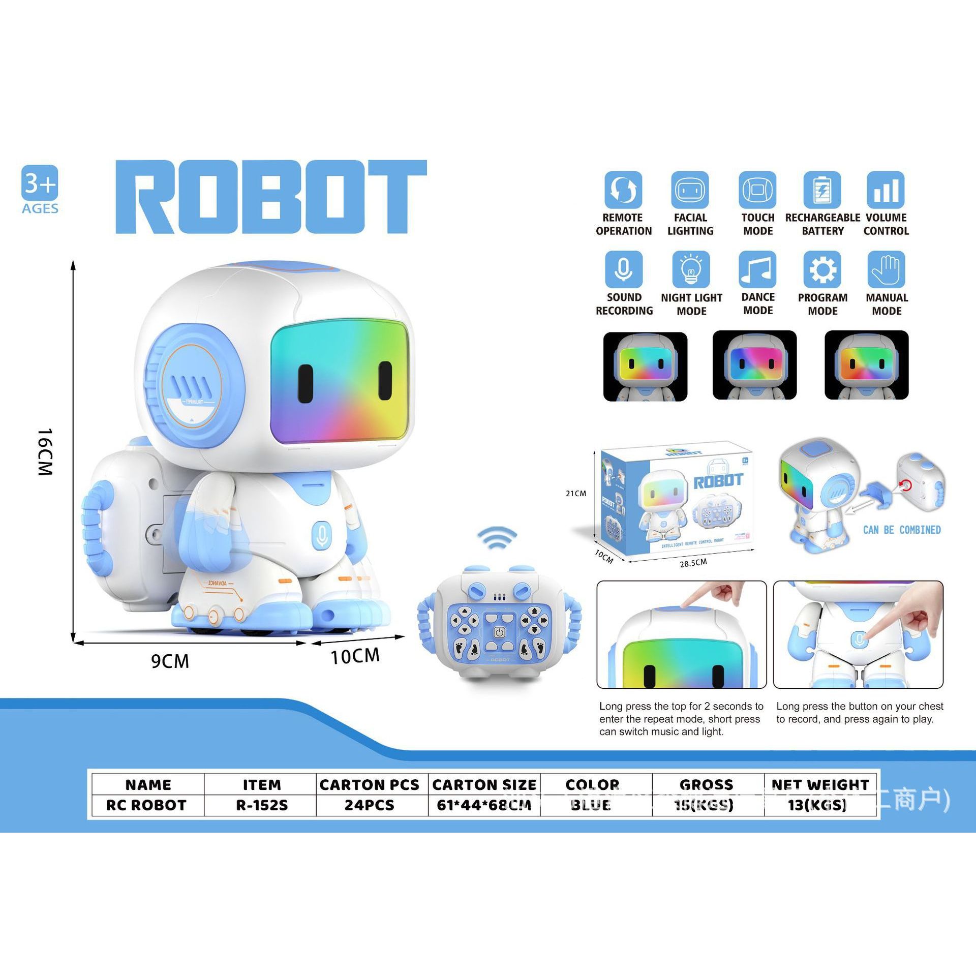 R-152S [Robot Azul] Venta al por mayor: 24 cajas