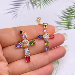 Trendy Grote Kruis Ketting Hanger Vergulde Cz Kruisbeeld Hanger Voor Sieraden Maken Levert Groothandel Bulk - Product Image 4