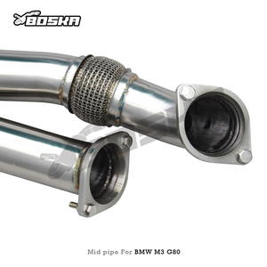 Tubi BSK SUS304 di Lunghezza Uguale, Tubo Centrale a Z per <span class=keywords><strong>BMW</strong></span> M3/M4 G80/G82/G87/G8X 3.0T 2021-2024, Sistema di Scarico Boska con Suono Attivo - Product Image 2