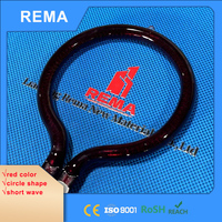 Lampe chauffante infrarouge en forme de cercle rouge rubis pour réchauffer les aliments, tube chauffant infrarouge, lampe à quartz IR