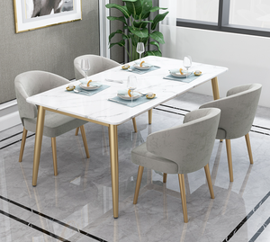 Ensembles <span class=keywords><strong>de</strong></span> table à manger en forme d'appartement <span class=keywords><strong>de</strong></span> style d'europe du nord avec 6 chaises en marbre - Product Image 4