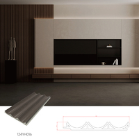 Panel de Pared WPC Acanalado, Tablero de Bambú para Interiores, Grano de Madera Oscura, Estructura Acanalada, Impermeable, Ignífugo, para Sala de Estar, Hotel