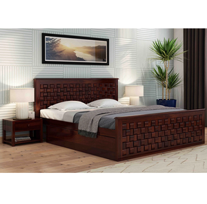 Lit en bois Flamingo avec tiroir latéral, construction solide, finition lisse, espace de rangement pratique et chambre élégante - Product Image 1