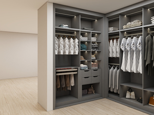 Armoire de chambre à coucher <span class=keywords><strong>d</strong></span>'<span class=keywords><strong>angle</strong></span> légère et LED, bon marché, avec porte en verre, en mélamine, placard - Product Image 2