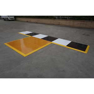 Lightweight wedding party outdoor wood flooring glossy <b>black</b> and white dance floor - Product Image 1