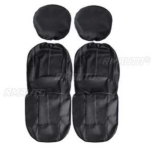 9PCS Universal Auto Seat Cover Front <b>Back</b> Head Rest <b>Protector</b> Wear-Resistant Covers Black PU Leather for 4 Season Car Seat Cover - Product Image 4