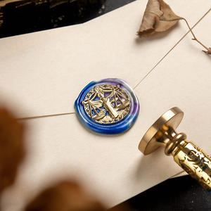 Sellos de Cera Redondos de Cobre con los Doce Signos del Zodíaco en Relieve para Decoración de Papel y Diarios - Product Image 2