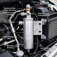 ZW CD-3208 POKKA Ac penerima pengering DB51 R12 185MM otomotif Filter Drier untuk mobil