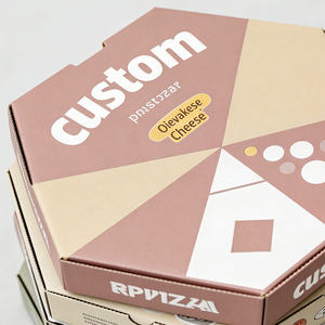 Boîtes alimentaires octogonales en papier kraft personnalisées avec impression quadricolore, emballage rigide pour pizza ou dessert - Product Image 5
