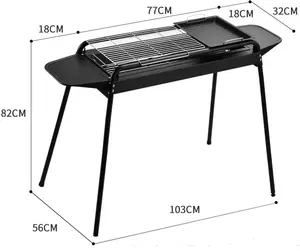 Parrilla de carbón portátil para barbacoa, estufa de barbacoa plegable para fiesta al aire libre