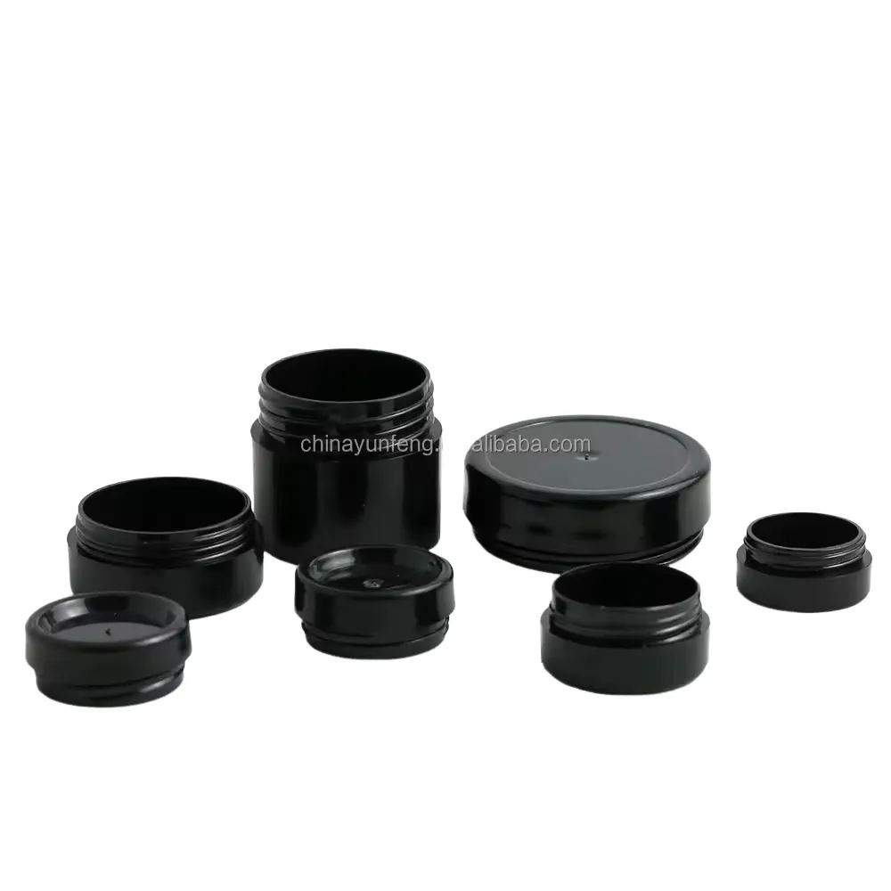 1g 2g 3g 5g Small Black Cream Jar Plastic Pot Box Mini Transparent Cosmetic sample Container with Lids in stock