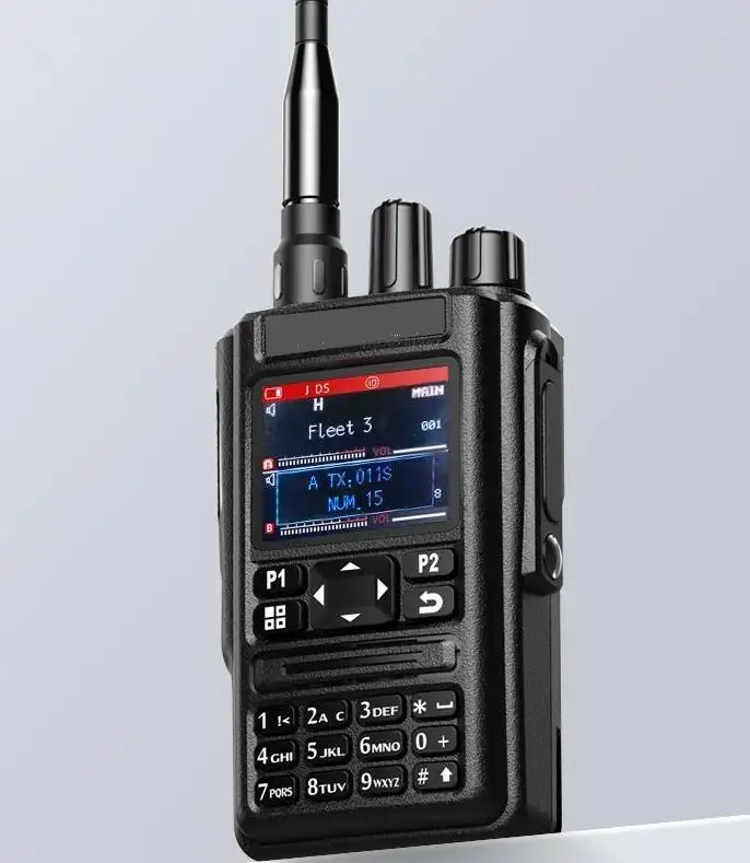 Walkie-talkie con GPS, 6 bandas, Amateur, Radio bidireccional, banda de aire de 25 y 6 canales, VOX, DTMF, SOS, escáner LCD a Color, aviación