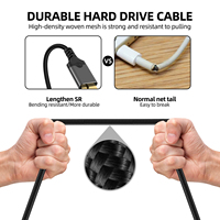 Kabel Hard Drive Eksternal OEM Kustom 10Gbps Micro B ke USB C 0.3m 0.5m 1m 2m 3m 5m Kabel USB C ke Micro B