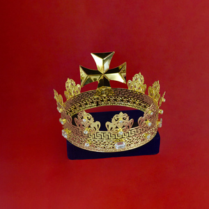 MO202 Corona per Capelli Fatta a Mano in Rame Placcato Oro Stile Imperiale Medievale per Giochi di Ruolo - Regalo di Compleanno per Re e Regina - Product Image 3