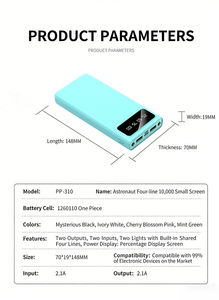 <span class=keywords><strong>Batterie</strong></span> <span class=keywords><strong>Externe</strong></span> Portable en Gros 20000mAh Grande Capacité avec Câbles Intégrés, Chargeur Mobile Personnalisable avec Logo, Cadeau - Product Image 4
