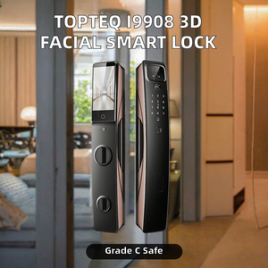 <span class=keywords><strong>TOPTEQ</strong></span> I9908 Aluminiumlegierung 3D Gesichts- und Handvenenerkennung Fingerabdruck-Passwort Cloud-Holztürschloss WLAN-fähig Tuya App - Product Image 2