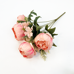 Prix de gros Nouveau design 9 têtes de pivoine artificielle en soie et bouquet de fausses pivoines colorées pour la décoration de mariage et d'événements - Product Image 2