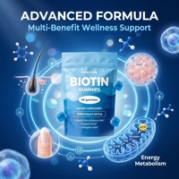 Gummies de biotine et collagène végétaliennes naturelles en gros, très demandées, pour la beauté des femmes adultes, le blanchiment de la peau et le soutien des cheveux et des ongles