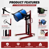 Lève-tambour hydraulique à 360° °   Tipping |   Palans de levage et d'inclinaison de 200 kg de capacité pour fûts chimiques/pharmaceutiques