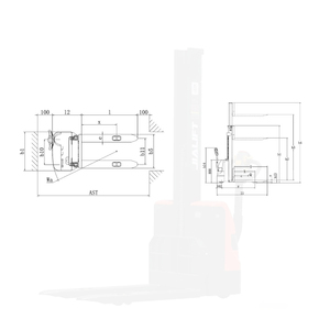 Apilador Eléctrico de Paletas de 1.2 Toneladas, Altura de Elevación de 1600-3000 mm, Carretilla para Manejo de Almacenes - Product Image 3