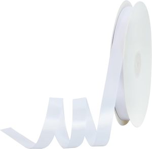 Wholesale Recyclable 38mm Single/Double Faced Satin <b>Ribbon</b> Gift Printed <b>Ribbon</b> Roll 100% Polyester Custom White <b>Ribbon</b> With Logo - Product Image 1