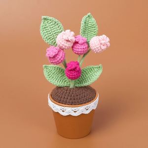 Decoración para el Hogar, Mini Maceta de Flores y Frutas Tejidas a Crochet, para Graduación, Día del Padre, Día de la Madre, Regalo Festivo - Product Image 6
