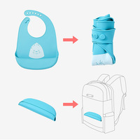 Bavoirs bébé en silicone écologiques sans BPA BABY PARK BPF271 2025, imperméables, ajustables avec fermeture à bouton-pression pour bébés et tout-petits