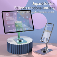 Support de téléphone portable universel à rotation 360°, en alliage d'aluminium, pliable et réglable, pour tablette, support de bureau réglable