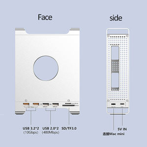 USB 3.<span class=keywords><strong>2</strong></span> Gen <span class=keywords><strong>2</strong></span> 10 Gbit/s NVMe M.<span class=keywords><strong>2</strong></span> USB Hub für Mac Mini M4 Gehäuse <span class=keywords><strong>2</strong></span>-in-1 Aluminium legierung USB-C 5-8 Ports auf Lager - Product Image 3