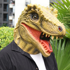 Masque de tête de <span class=keywords><strong>singe</strong></span> dinosaure en latex pour Halloween, Noël, fête, masque intégral, drôle, effrayant, accessoires de déguisement - Product Image 2