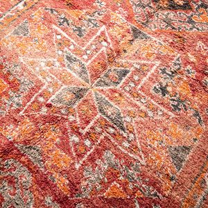 Tapis en laine noué à la main marocain, tapis de luxe bohème, tapis géométrique jacquard à poils longs, tapis écologique pour le salon - Product Image 5