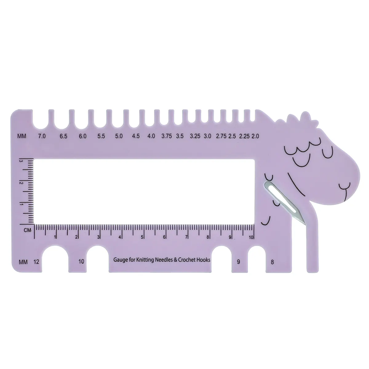 New Arrival Wholesale Plastic Purple Sewing Accessories Knitting Needle & Crochet Hook Measure Gauge Sweater Measuring Ruler