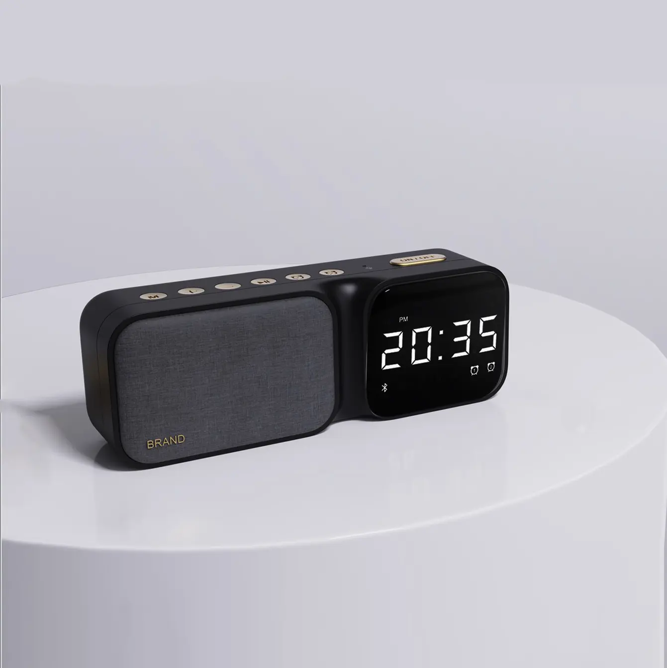 Pabrik Model Baru Multi-fungsi Speaker Nirkabel Bluetooth Jam Alarm dengan Tampilan Digital LED