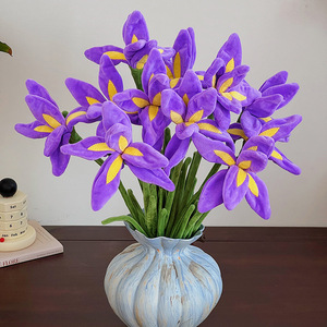 Nouvelle fleur artificielle créative en peluche <span class=keywords><strong>Iris</strong></span> <span class=keywords><strong>Tectorum</strong></span>, décoration d'intérieur, accessoires pour bouquets de fleuriste DIY, jouets cadeaux, vente en gros - Product Image 4