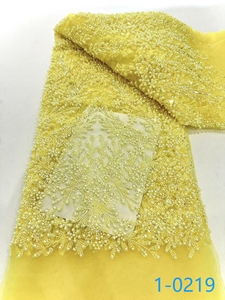 2024 Mới Sang Trọng Châu Phi Sequins Ren Vải Vàng Lưới Thêu Vải Cho Nigeria Wedding Party Dress - Product Image 3