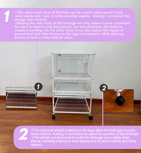 Jaula para Pájaros de Metal Resistente de Primera Calidad, Jaula para Mascotas con Rueda para Correr y Base - Product Image 6