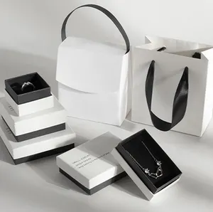 Prodotti di vendita caldi 2024 bianco e nero di imballaggio per la fabbrica di gioielli all'ingrosso scatole di gioielli