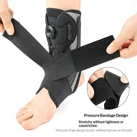 Attelle de cheville stabilisatrice à compression réglable avec sangle, talon ouvert, ressort et support en aluminium anti-entorse – Offre Spéciale