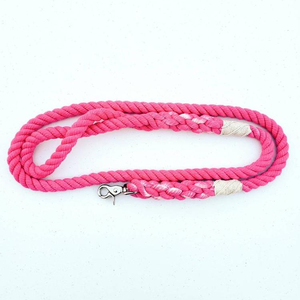 Correa de Alta Calidad para Perro, Modelo "Cabo", de Cuerda de Algodón Rosa - Product Image 1