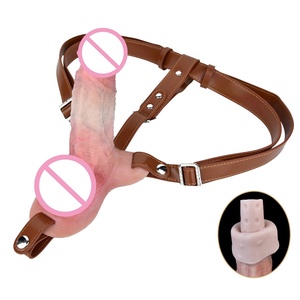 Realistic Silicone Triangular Base <b>Dildo</b> with Adjustable Strap Harness for Pegging Couple Dual-skin <b>Dildo</b> for Adult Flirting Toy - Product Image 1