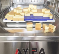 Machine de découpe alimentaire ultrasonique certifiée pour desserts, gâteaux, brownies, avec nettoyage automatique, en acier inoxydable, sécurisée, pour la pâtisserie industrielle et les cheesecakes
