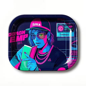 7*5.5 inch chịu nhiệt cấp thực phẩm tinplate cán khay với biểu tượng tùy chỉnh và khe máy xay cho thuốc lá thảo mộc lưu trữ và sử dụng - Product Image 6