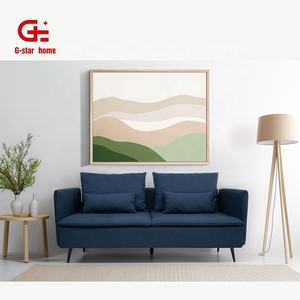 تصميم جديد أريكة مقطعية من نسيج أزرق قابلة للتحويل على شكل حرف L-3 مقاعد للشقة غرفة المعيشة أو الفندق مع - Product Image 2