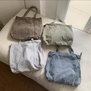 Chuanghua Free Sample Custom Denim Jeans Tote Bag Denim Bags Tote Summer Beach Denim Tote Bag High Quality