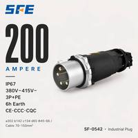 Prise de courant industrielle SFE 400A 3P+PE, boîtier en aluminium étanche IP67, contacts argentés, CE CCC CQC, prise de courant robuste