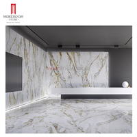 Losas de Porcelana de 1200x2400 mm, Calacatta Gold, Gran Formato, Aspecto de Mármol, Losas de Piedra Sinterizada para Paredes y Pisos