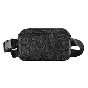 Hot Sales Custom <b>Black</b> Waterproof Unisex Polyester Sport Chest Belt <b>Bum</b> Pouch Crossbody <b>Bag</b> <b>Women</b> Fanny Pack Waist <b>Bag</b> - Product Image 1