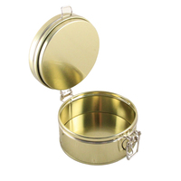 Boîte en métal de qualité alimentaire personnalisée avec des matériaux recyclés, design rond de petite taille pour l'emballage du thé, gaufrée