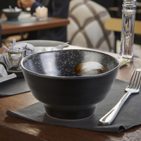 Offre Spéciale bol de riz rond noir en mélamine de 4.5 pouces de style japonais pour restaurant